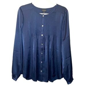J.Jill Long Sleeve Blouse Size L Color EVNING BLUE